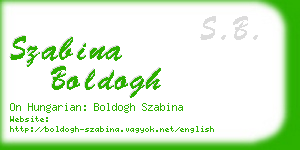 szabina boldogh business card